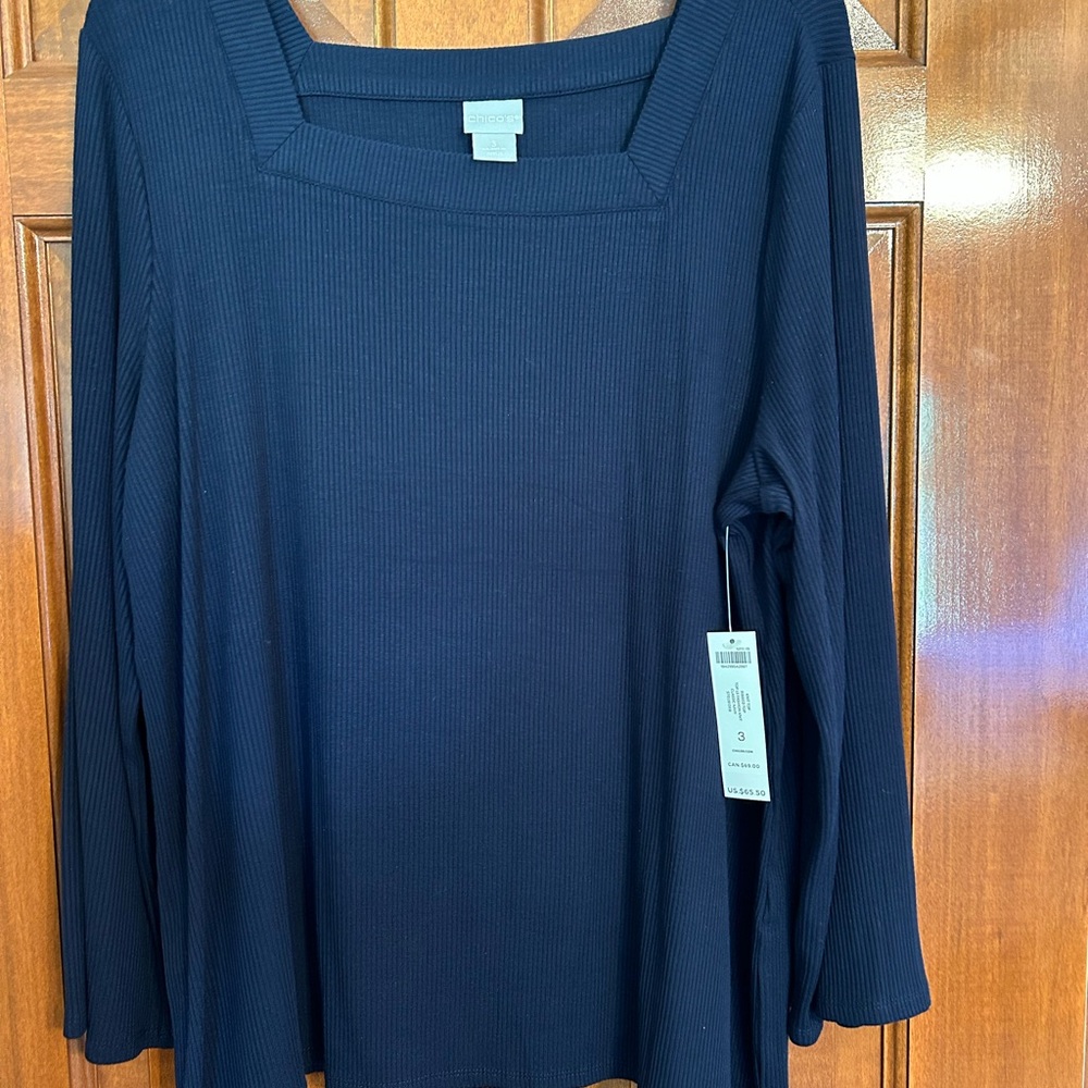 Chico's Deep Blue Long Sleeve Top